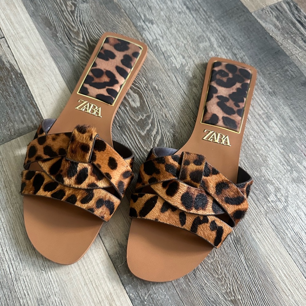 Zara Brown Leopard Women's Sandals